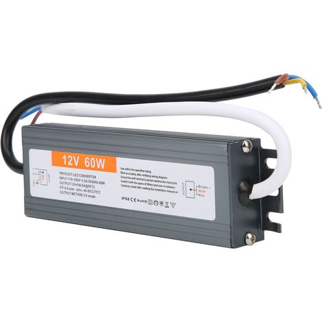 Alimentation LED ultra-mince et étanche 60 W, AC110-250 V (50/60 Hz) (DC12 V) (1/5)