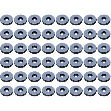 Glissières de meubles de 19 mm, ensemble de 48 glissières de meubles rondes en PTFE, patins coulissants résistants aux chocs pour meubles, (rond) (1/4)