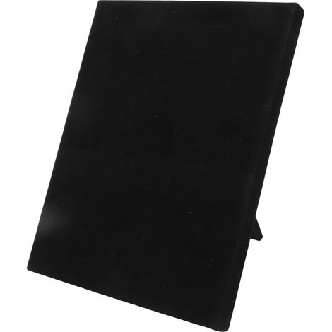 Présentoir à bagues 50 emplacements, plateau de rangement sans cadre en velours noir pour bijoux et boucles d'oreilles (1/5)