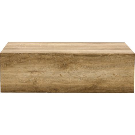 Rechteckiger Couchtisch aus MDF in Holzmaserung 90 x 50 x 30 cm, ohne Montage (1/5)
