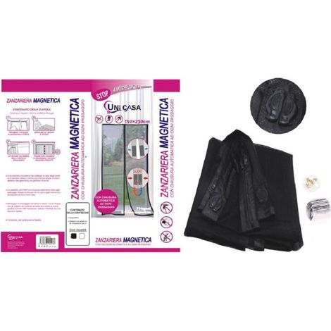 Trade Shop - Mosquitera Magnética Para Puertas 150x250cm Cortina Negra Puerta Balcón Terraza 12773 - (1/3)