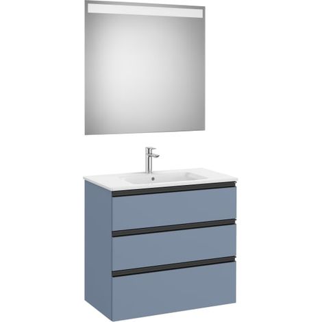 PACK MUEBLE THE GAP 800X460 3 CAJONES + ESPEJO EIDOS AZUL MATE