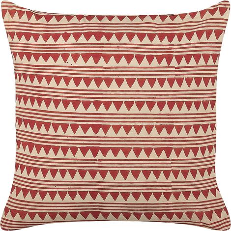 Throw Cushion DEGLUPTA Cotton 45 x 45 cm Red Chevron Pattern