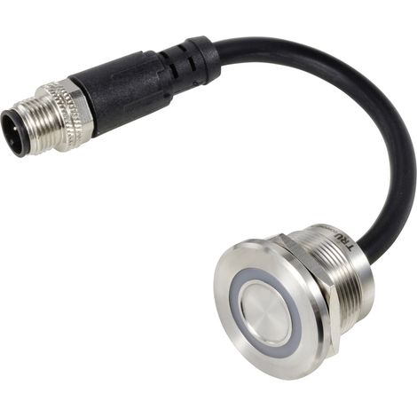 TRU COMPONENTS TC-12835300 TC-TS22A10YSSG12M12 MALE CONNECTOR Sensortaster 24 V 0.5 A 1 x Aus/(Ein)