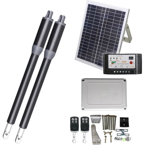 Kit d'ouvre-portes automatiques Commande automatique d'ouvre-porte battante à énergie solaire 200KG avec opérateur de moteur de porte battante linéaire simple cc électrique à télécommande pour accesso (1/5)