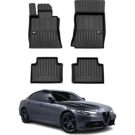 OMAC Tapis de Sol Caoutchouc pour Alfa Romeo Giulia 2015-2023 RWD Noir Premium (1/5)