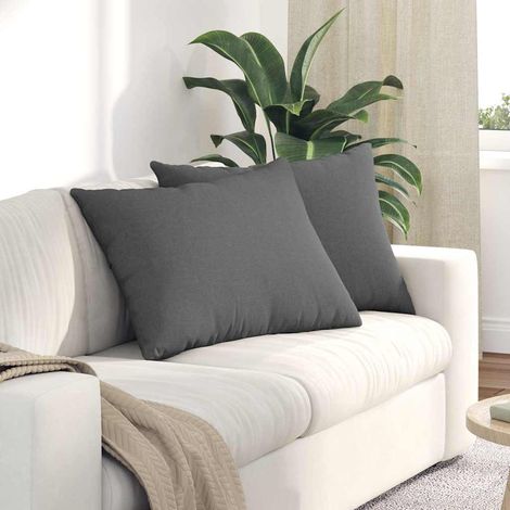 Sofakissen 2 pcs Dunkelgrau 70 x 50 cm Stoff