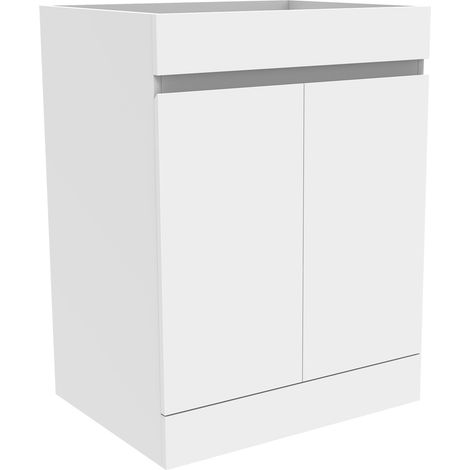500mm Freestanding Bathroom Vanity Unit without Basin Matt White - Flat Pack (1/5)