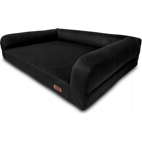 Letto ortopedico classico premium per cani, materasso nero HUGGY DOGGY L (1/5)