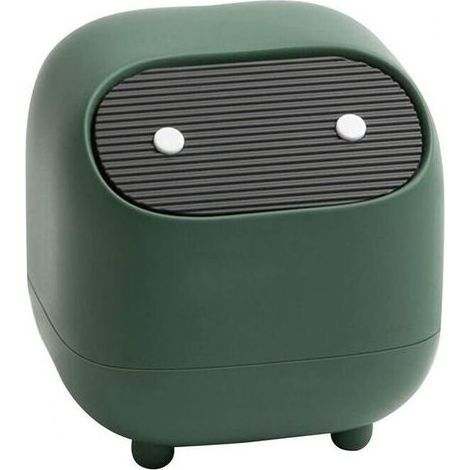 Petite poubelle de bureau ninja avec couvercle, poubelle verte pour voiture et usage domestique, compacte et pratique pour tous les espaces (1/5)