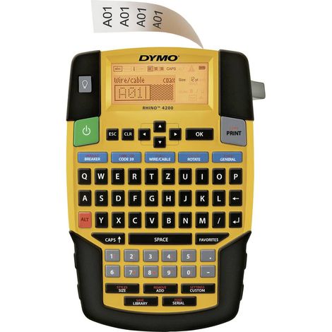 DYMO RHINO 4200 Etiqueteuse adapté pour rubans: IND 6 mm, 9 mm, 12 mm, 19 mm (1/7)