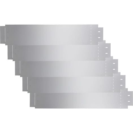 Lawn Fences 5 pcs Galvanised Steel 100x19 cm vidaXL (1/5)