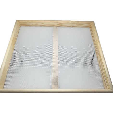 Panetta secca alimenti, pasta a cassetta, cm 60x50x6 in legno di faggio con rete per alimenti