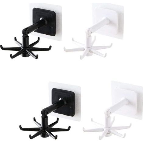 Drehbarer Handtaschenhaken mit 360°-Drehfunktion, Mehrzweck-Kleiderschrankhaken zum Aufhängen - 4 Stück (1/5)