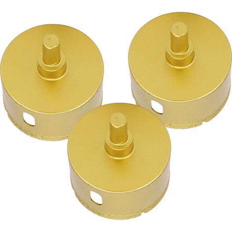 Lot de 3 forets diamantés de 60 mm (2,4 pouces) pour le perçage du granit, de la céramique, du béton et du marbre. (1/5)