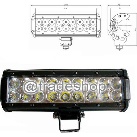 Trade Shop - LED-Lichtleiste D 72 120 240W neigbare Halterungen 12V SUV Auto Stoßstangen -