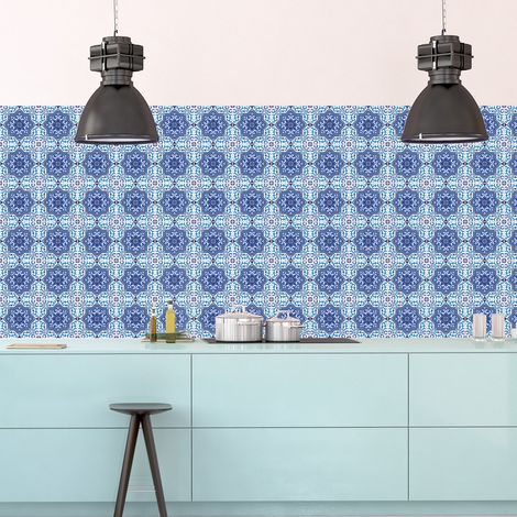 Sticker Mural Carrelage adhésif Cuisine Salle de Bain - 9 STICKERS CARRELAGES AZULEJOS MASSILIA - 9stickers15x15cm (1/5)