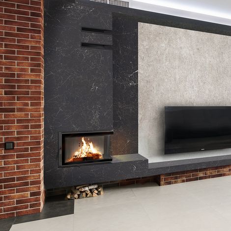 Kamineinsatz aus Stahl KRATKI MBM rechts 10 kW Ø 200 (1/5)