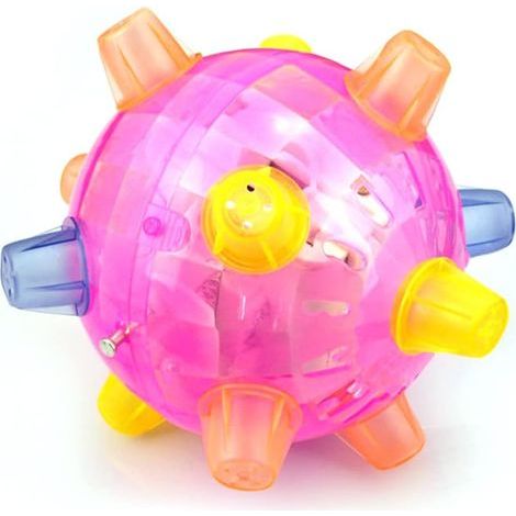 Balle de saut à LED pour chien – Boule lumineuse en caoutchouc non toxique – Fonction de saut automatique – Jouet interactif pour chiens et chats (1/5)