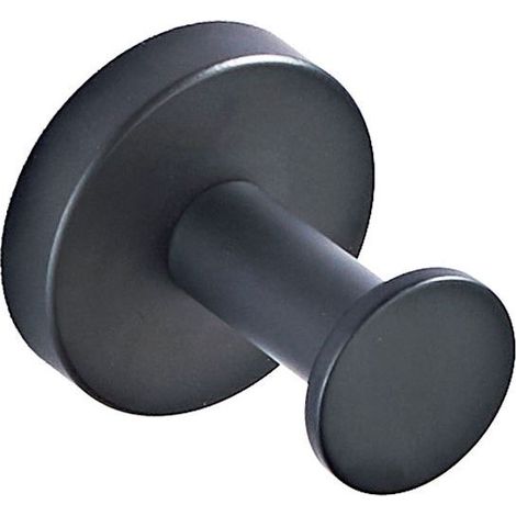 2 Stück schwarze runde Wandhaken, 53 mm Edelstahl-Wandhaken, geeignet zum Aufhängen von Gegenständen in Küche, Bad und Schlafzimmer (1/5)