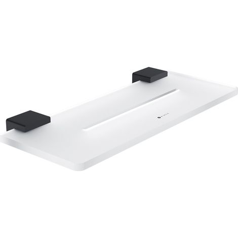 Nimco Kibo étagère de salle de bain avec trous, noir mat, 30 cm Ki-X430-90 (1/3)