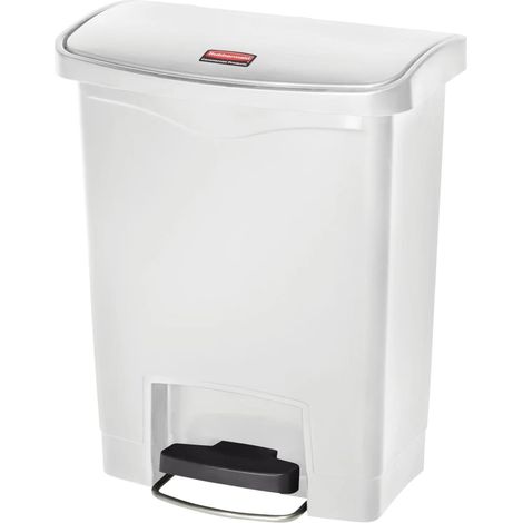 Cubo de basura de pedal Slim Jim blanco 30 L Rubbermaid (1/2)