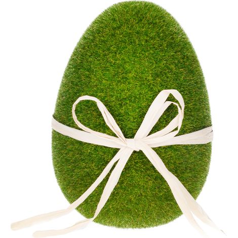 TG55575 UOVO DI PASQUA IN CAMOSCIO VERDE FLOCATO 20CM