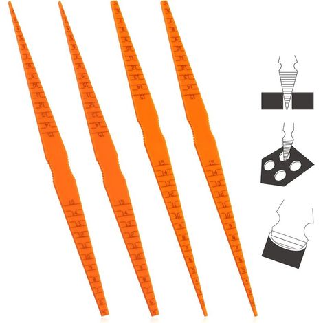 Lot de 4 jauges d'alignement d'écartement de panneau de portière de voiture en plastique, outil de mesure, palpeur conique pour véhicule automobile - Orange Rouge (1/4)