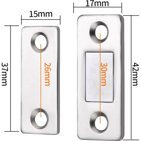 4 ensembles Loquet Magnetique Très Mince Loquets Magnétiques à Coller Aimant Fermeture Adhésif Meuble Aimant Puissant pour (1/4)