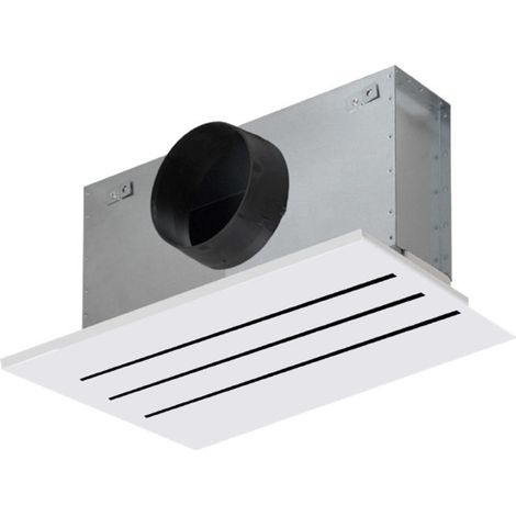Plénum isolé LSD – Réducteur et manchon VMC – Aluminium laqué blanc – Jet d'air réglable 180° – Pour raccordement plénum Atlantic