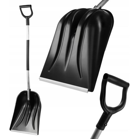 KADAX Schneeschaufel mit Aluminiumstiel, 38 x 147,5 cm Schneeschieber mit ergonomischem D-Griff, Sch
