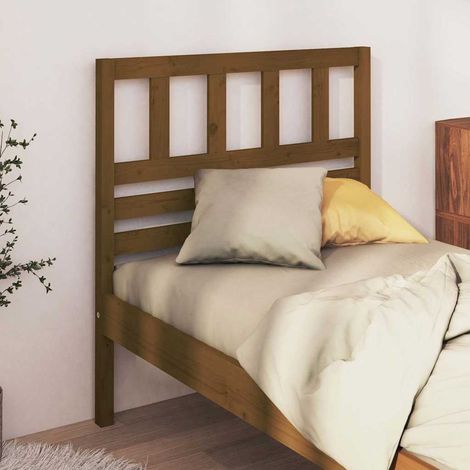 vidaXL Cabecero de cama madera maciza de pino marrón miel 81x4x100 cm (1/5)