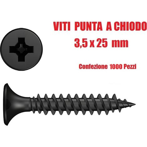 Viti Punta a Chiodo - Accessori per Cartongesso - ( 3,5 X 25mm) - CONF. 1000 PZ (1/2)