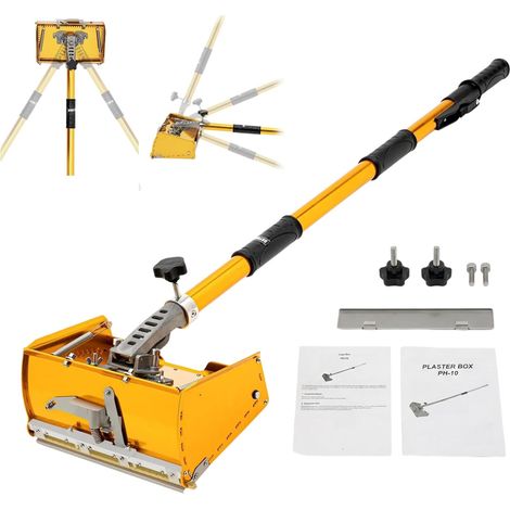 Boîte De Finition Enduit Placo Kit Outils Plaquiste Avec Manche Réglable Banjo Placo Bazooka Plaquiste 105-168cm Pour Murs Et Plafonds Masticage Mastic Murs Plafonds Maisons Bricoler (1/5)