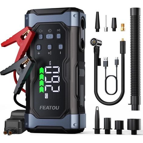 Starthilfe Powerbank 7000A mit 150PSI Luftkompressor & 30W Schnellladung (1/5)