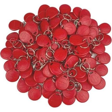 Lot de 40 porte-clés EM4100 125 kHz RFID pour carte d'identité de proximité Rouge (1/5)