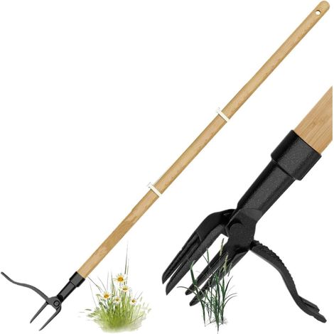 Outil d'arrachage manuel en métal pour jardin extérieur, sans avoir à se baisser ni à s'agenouiller (sans poignée). (1/5)