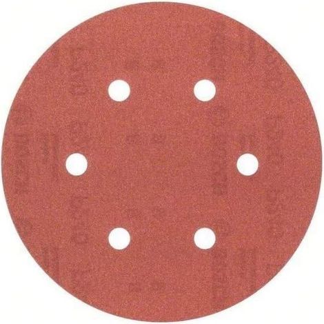 Feuilles abrasives Lot de 5 Diamètre 150 mm Grain 240 6 trous Pour ponceuses orbitales aléatoires (1/4)