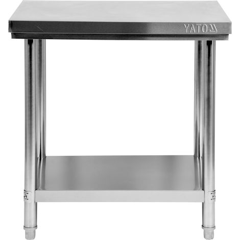 Zentraler Edelstahltisch mit Ablage 80x60x85 cm