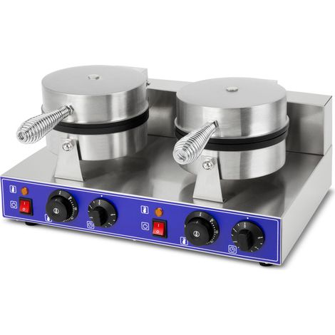 vertes Waffeleisen Belgische Waffel Maker Doppelt Elektrisch 2000W aus Edelstahl (2x Timer 5min, 2x Temperatur 50-300 °C Stufenlos Regulierbar, 4 Rutschfeste Gummifüße, Antihaftbeschichtung)