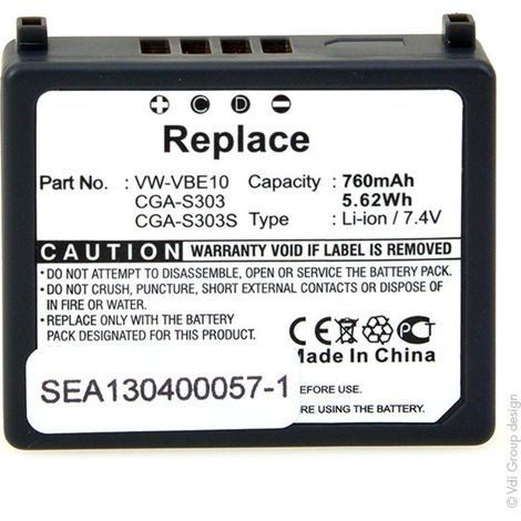 NX - Batterie  photo - caméra 7.4V 730mAh - CGA-S303ECGA-S303CGA-S303E