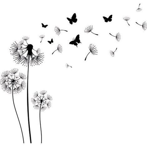 Packung mit 20 Papierservietten 33 x 33 cm – Schwarze Löwenzahnblumen – Ambiente