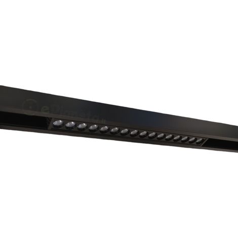 Faretto proiettore lineare barra led cob 18W nero magnetico per binario 48V luce calda naturale bianca  Naturale (1/5)