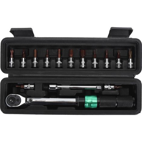 Lot de 15 clés dynamométriques multifonctions en acier inoxydable 1/4 5-25 Nm noir (1/5)