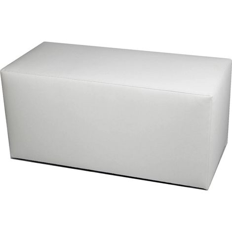 Dmora - Pouf Aceto, Mehrzwecksessel, Sitzsack, Hockerhocker, Made in Italy, 90x40 h42 cm, Weiß
