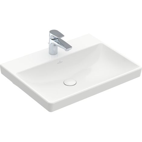 Villeroy & Boch Avento Lave-mains 415861, 600x470mm, 1 trou pour robinet, sans trop plein, Coloris: Blanc - 41586101