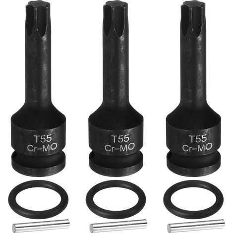 3pcs Douille Torx T55 À 6 Crans 1/2" Drive Pour Perceuse À Choc (1/5)