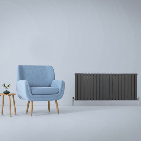 Designer Flat Panel Radiators Anthracite Grey 600mm x 1400mm (1/5)