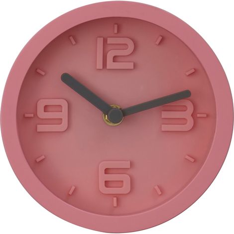 Premier Housewares Wall Clock Pink Frame / Pink Finish Frame Clocks For Living Room / Bedroom / Contemporary Style Round Shaped Design Metal Clocks For Hallways 4 x 16 x 16 (1/3)