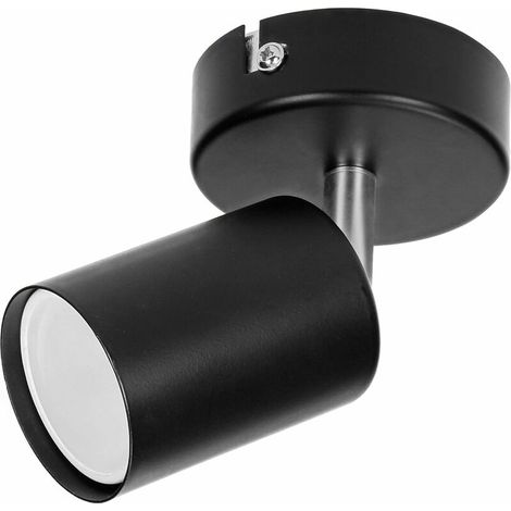 Black Single Head Ceiling Light 1 Spot LED Adjustable Ceiling Light Bar Modern Rotating Spotlight for Indoor Office Living Room Kitchen Lobby (Black) (1/5)